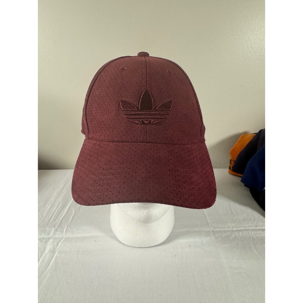 Adidas Originals Trefoil Snapback Hat Maroon Burgundy Perforated Mesh Cap